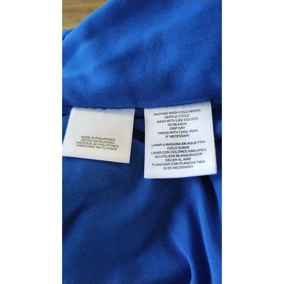 Nine West Blue Bright Surf/Sunflower Abstract Halter Stretch Maxi Dress Sz14-$98 - Picture 13 of 14